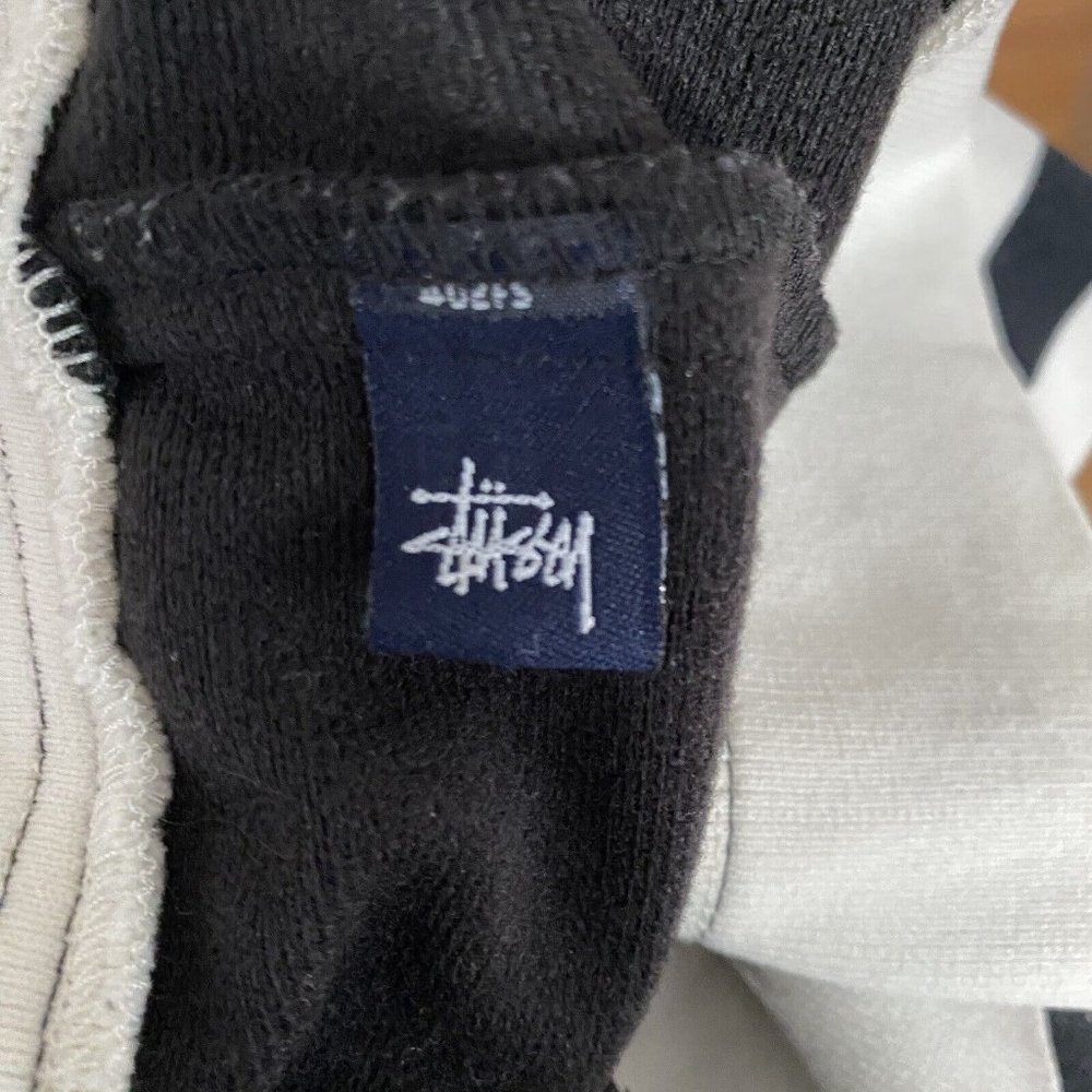 STUSSY Polyester Track Jacket Black women's Size Medium Removable Sleeves *READ* - Picture 12 of 14